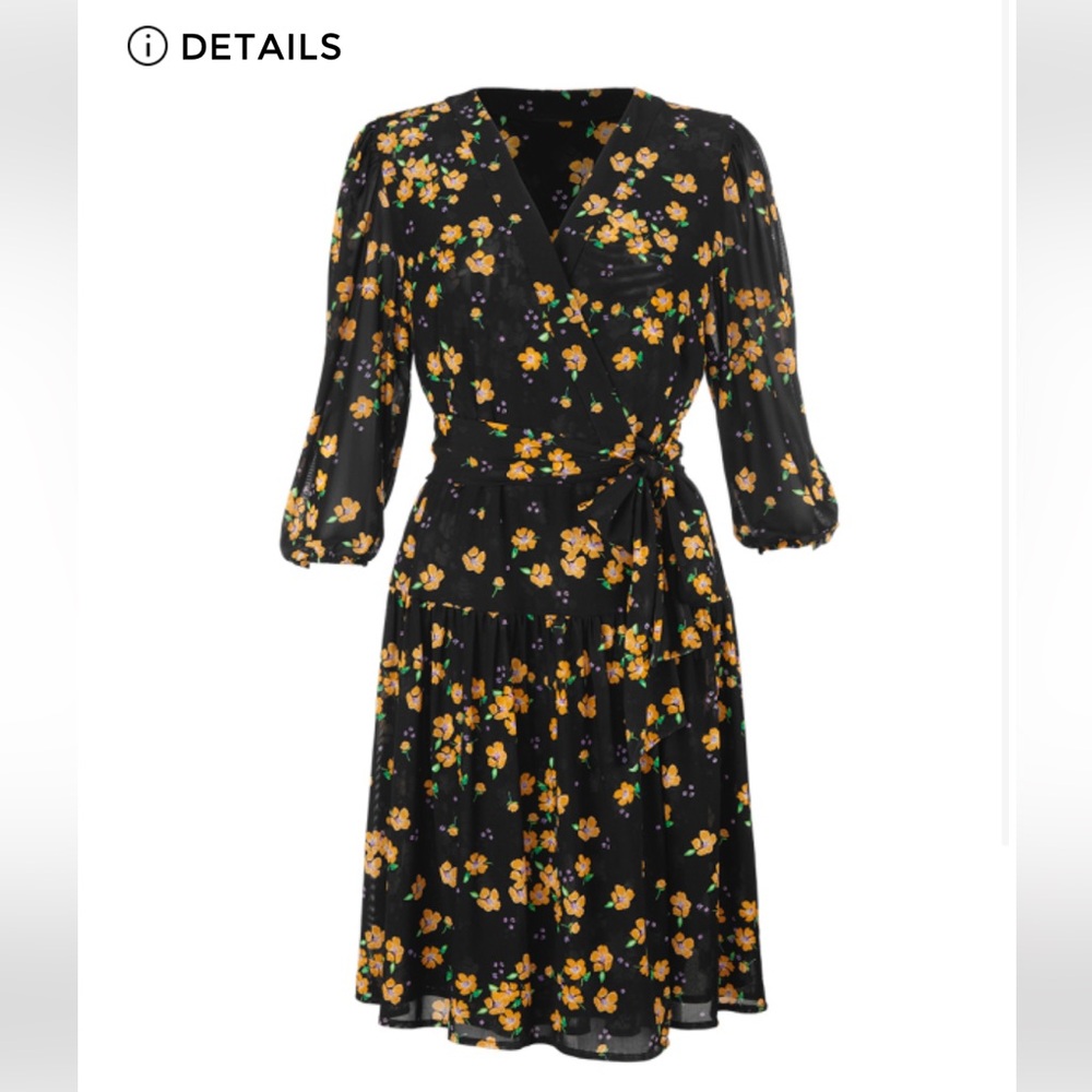 Floral Black Dress